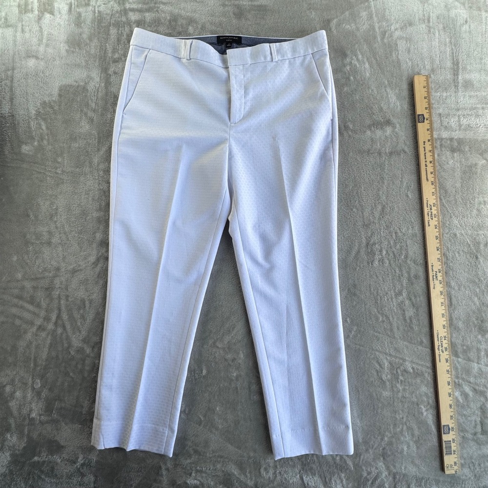 Banana Republic Hampton Pants Womens 12 White Slim Ankle Stretch Preppy Chinos